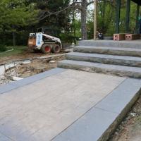 Concrete steps and sidewalk